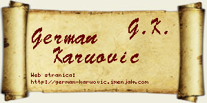 German Karuović vizit kartica